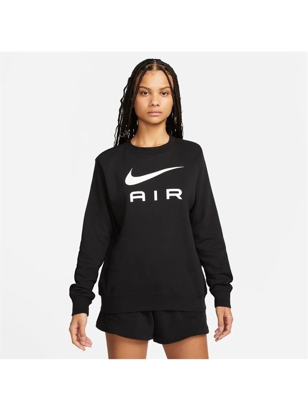 Nike Womens Air Fleece Crew in Black1